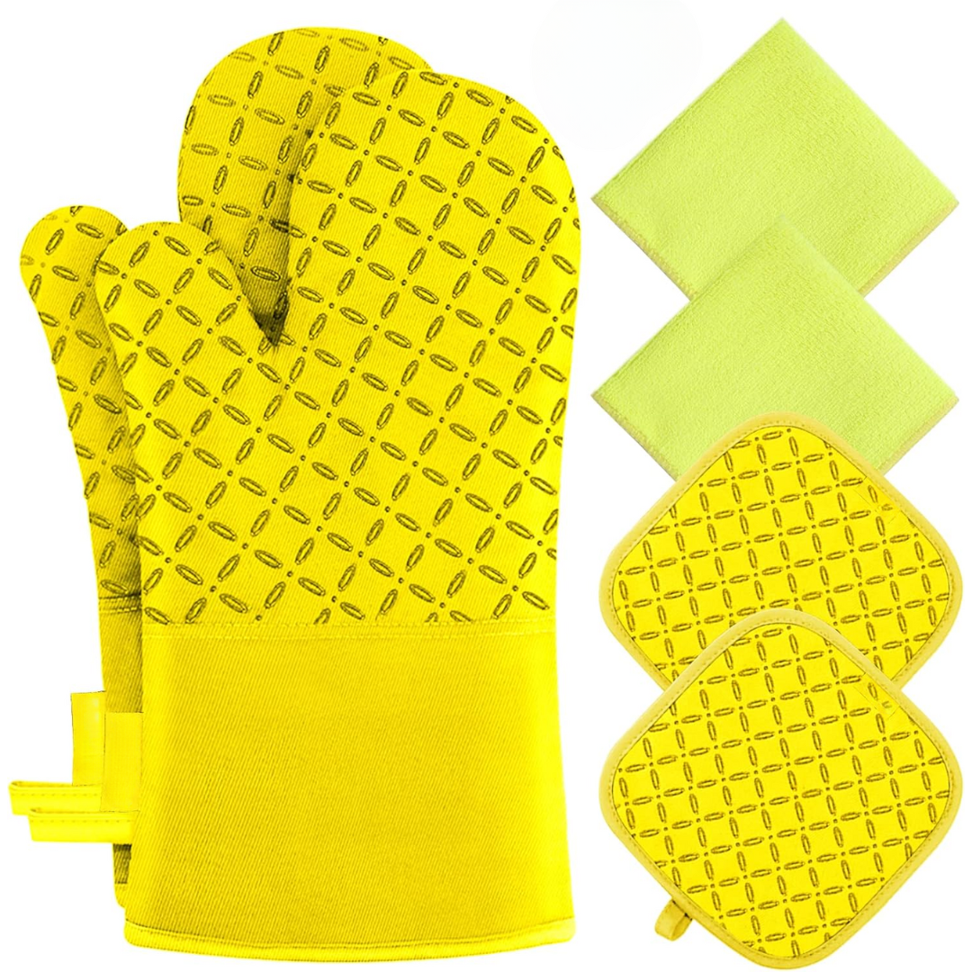 Frendorf | GripTiva HeatSet | Silikon-Ofenhandschuhe 6-teilig | Hitzebeständig bis 260 °C