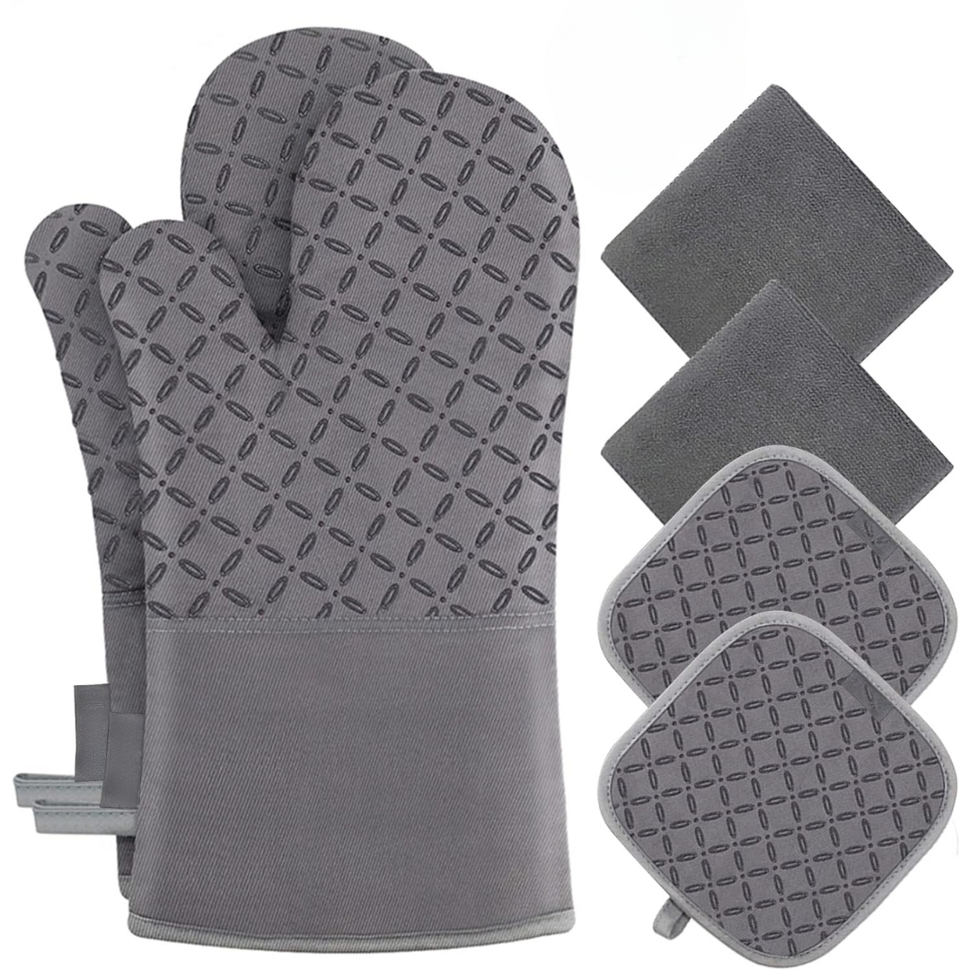 Frendorf | GripTiva HeatSet | Silikon-Ofenhandschuhe 6-teilig | Hitzebeständig bis 260 °C