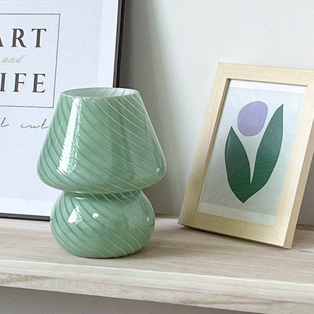 LED-Schreibtischlampe in Pilzform aus Glas