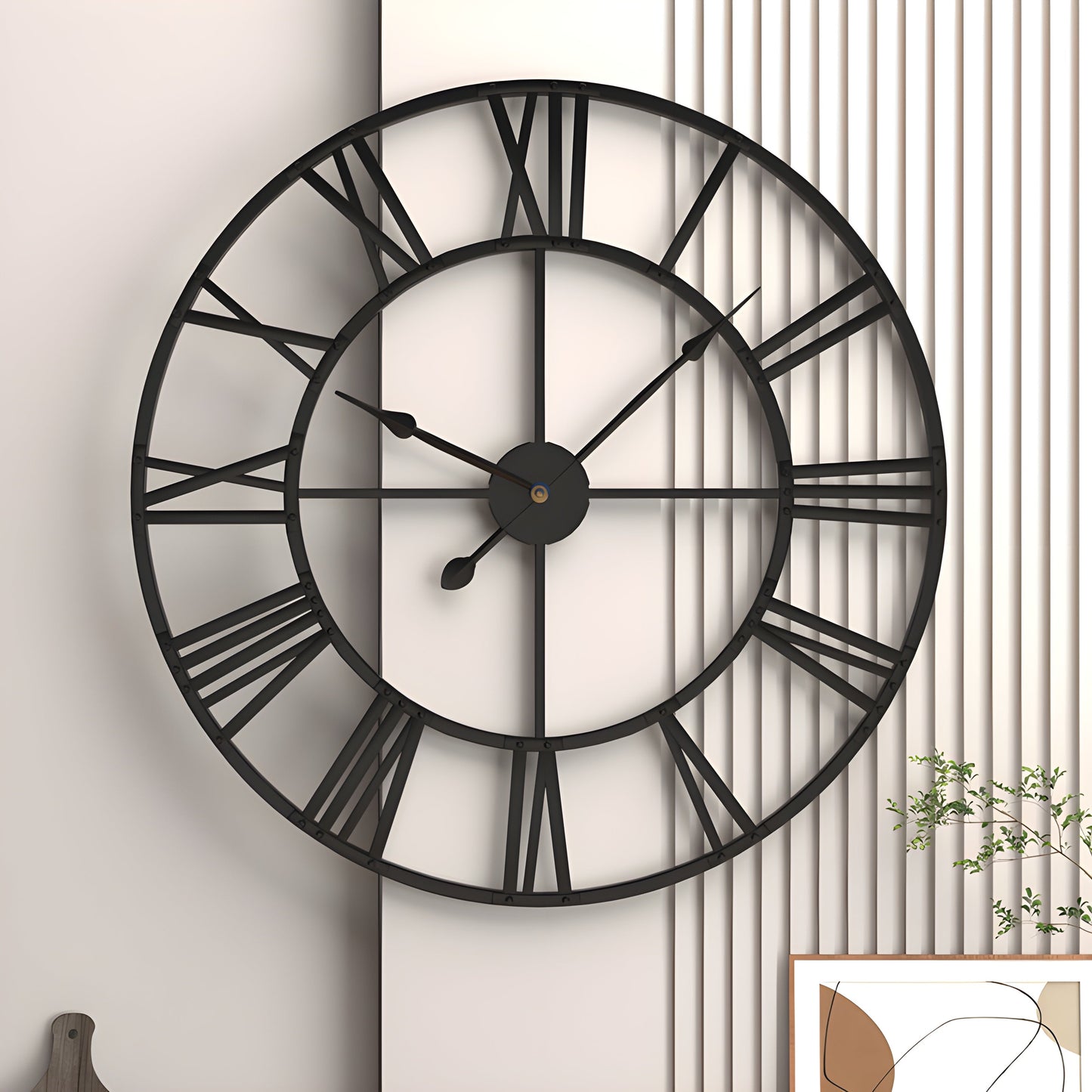 Römische Ziffern Eisen Kunst Wand Uhr