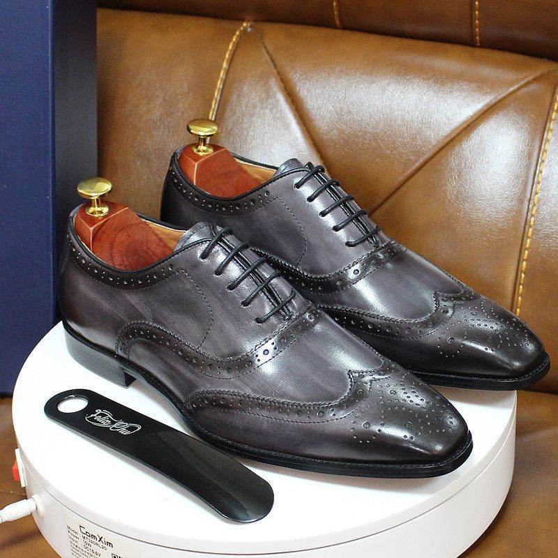 Frendorf | Handgefertigte Herren Oxford Schuhe Leder Brogue Dress Klassische Geschäftliche Formelle Schuhe
