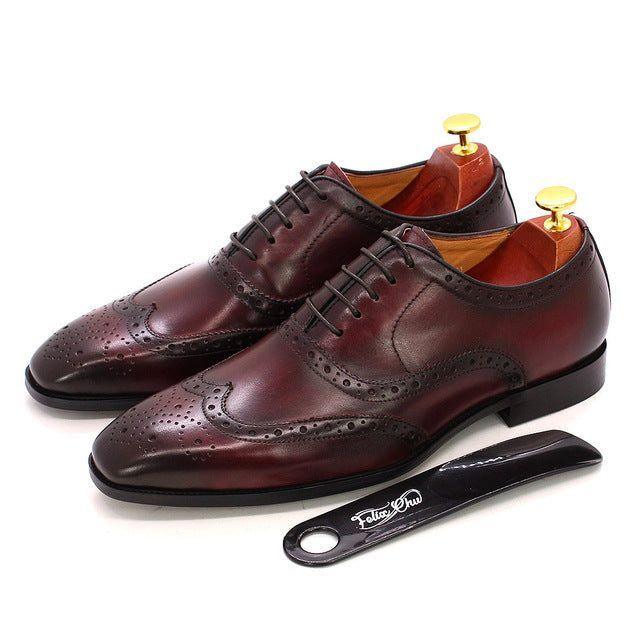 Frendorf | Handgefertigte Herren Oxford Schuhe Leder Brogue Dress Klassische Geschäftliche Formelle Schuhe