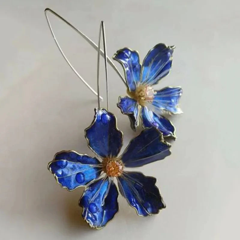 Frendorf | Blaue Vintage Blumen Ohrringe