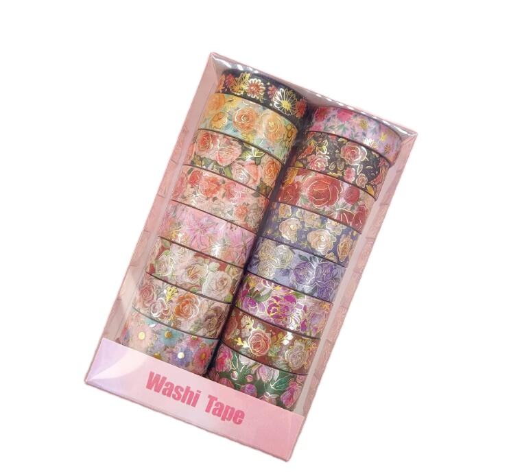 Frendorf | 18 Rollen Floral Washi Tape Goldfolie Natur Washi Masking Tape Set Dekoratives Tape Perfekt für Bullet Journal Scrapbook