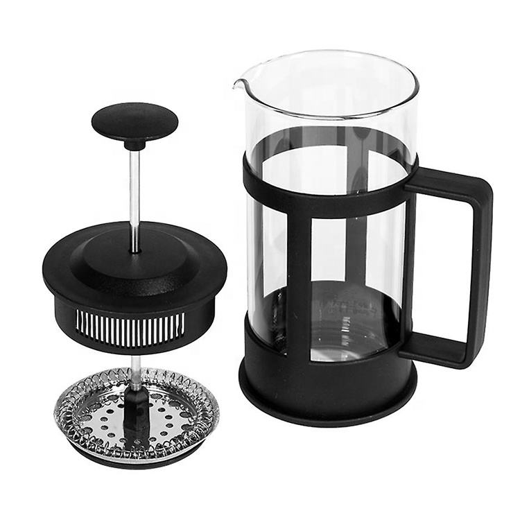 Frendorf | 350ml Schwarzes Plastikgehäuse Kaffeepresse Hochtemperaturwiderstand Glas Presse Kaffeekocher French Press