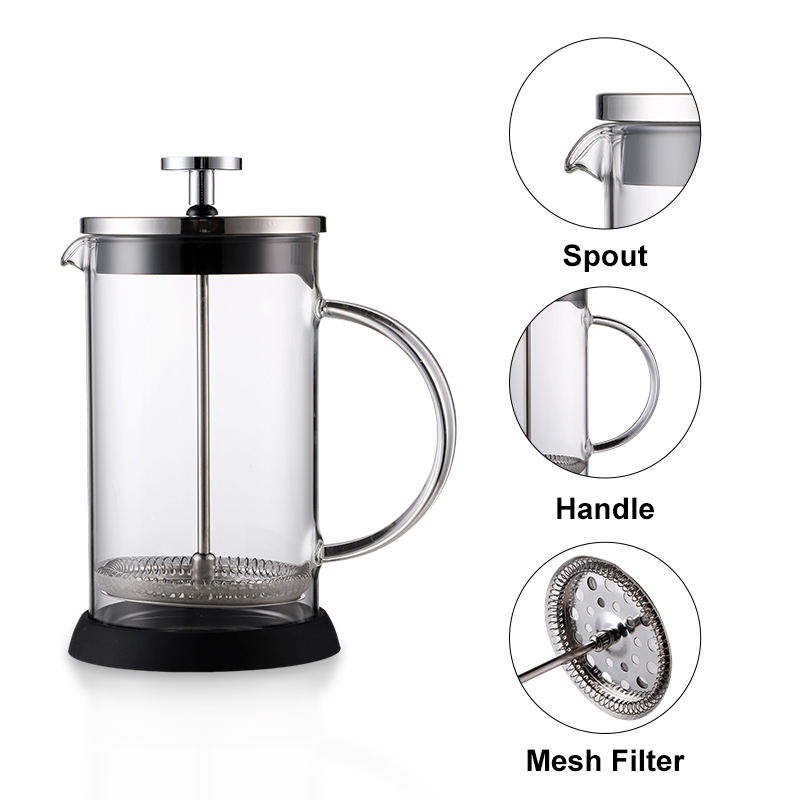Frendorf | 350ml Vollständig Transparentes Glas Und 304 Innensicherheitskomponenten Zeigen Perfekt Die Exzellente French Press Kaffeemaschine