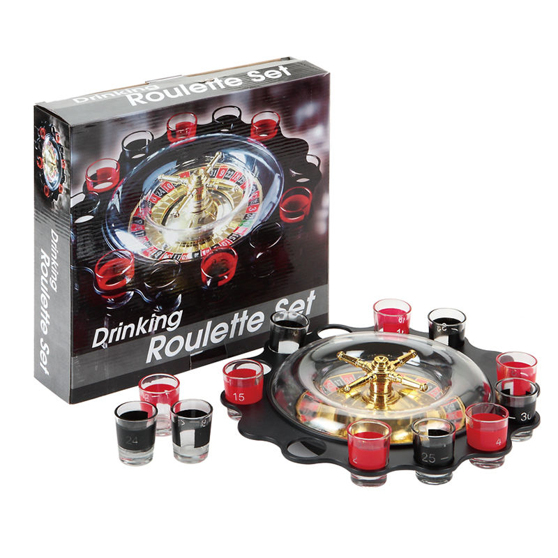Frendorf | 16 Shot-Glas-Casino-Maschine Roulette Trinkspiel für Trink-Roulette-Wheel-Party