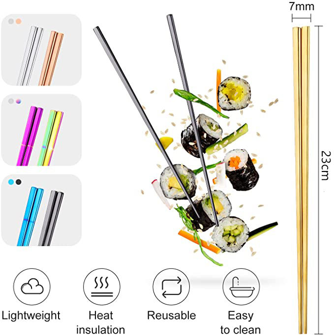 Frendorf | 23CM Edelstahl silberne Essstäbchen