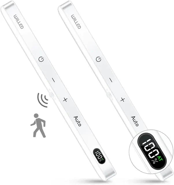 Frendorf | Bewegungsmelder Schranklicht Batteriedisplay 60 LED Touch Lichtleiste