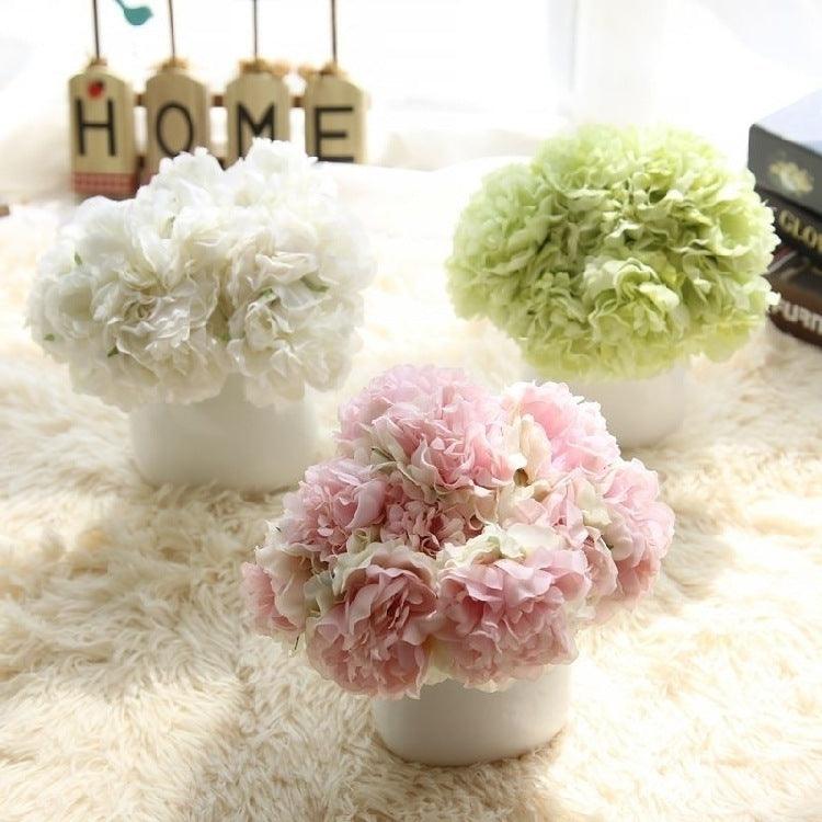 Elegante Pfingstrose Seidenblumenbündel - Set aus 5 Köpfen