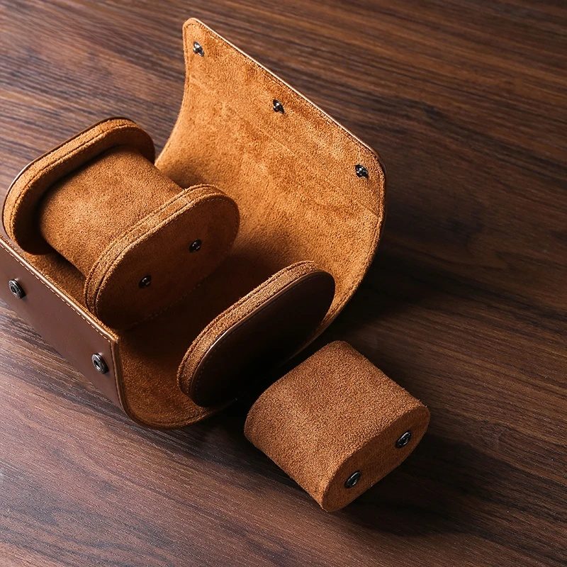 Frendorf | Vintage Leder 3-Slot Herren Uhrenbox für Reisen