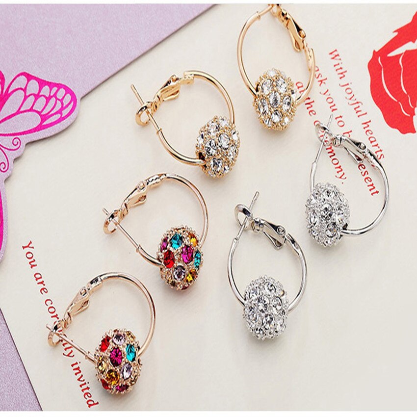 Frendorf | Mode Österreichischer Kristall Ball Gold/Silber Ohrringe