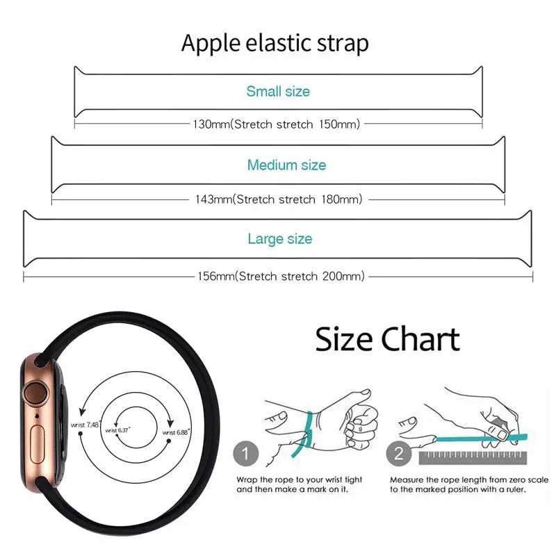 Frendorf | Elastisches, dehnbares Silikon-Loop-Band ohne Schnalle für die Apple Watch SE Serie 1/2/3/4/5/6/7/8/9 Ultra 2