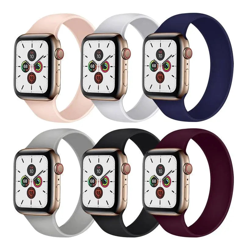 Frendorf | Elastisches, dehnbares Silikon-Loop-Band ohne Schnalle für die Apple Watch SE Serie 1/2/3/4/5/6/7/8/9 Ultra 2