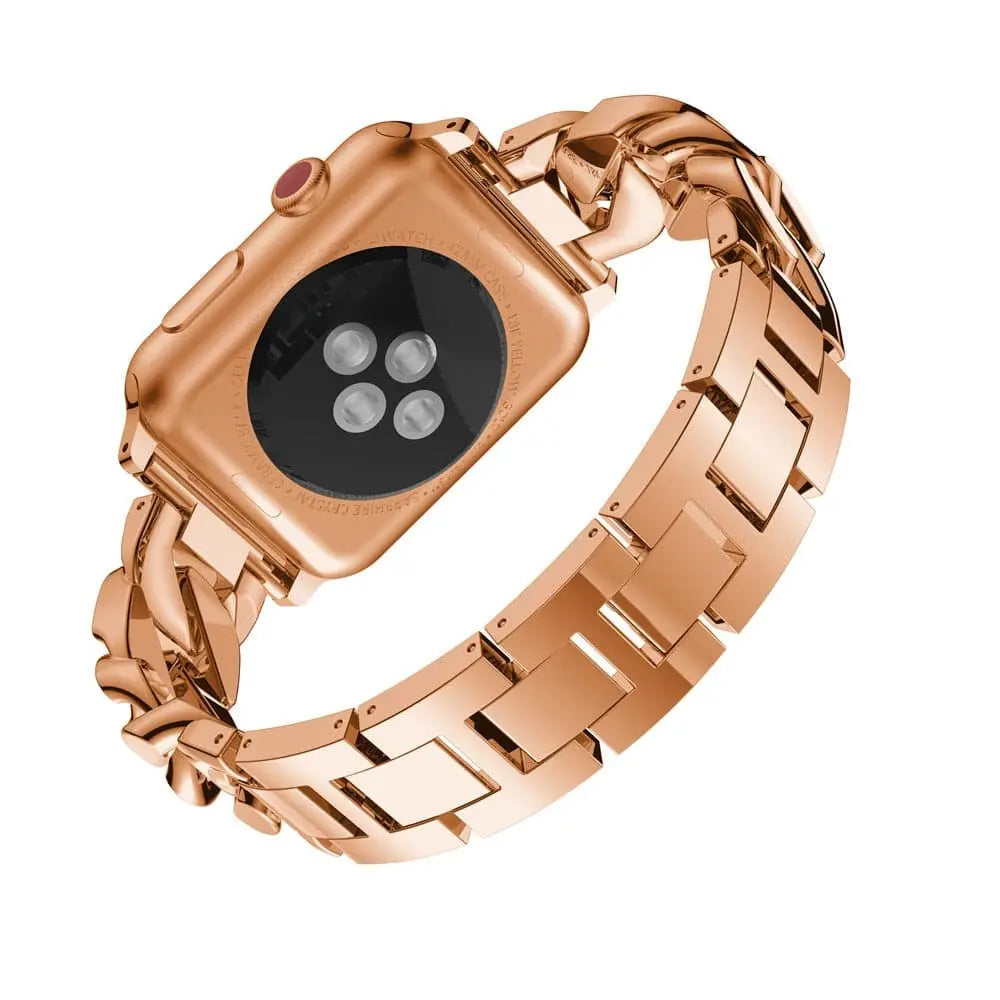 Frendorf | Stahlarmband mit Diamantgliedern für Apple Watch Series 7, 8, 9, Ultra 2