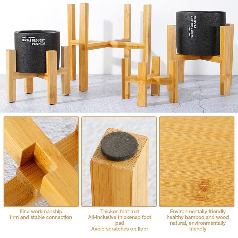 Frendorf | BambooElevate Pflanzständer aus Bambusholz | Verstellbar & Stabil | Perfekt für Innenräume