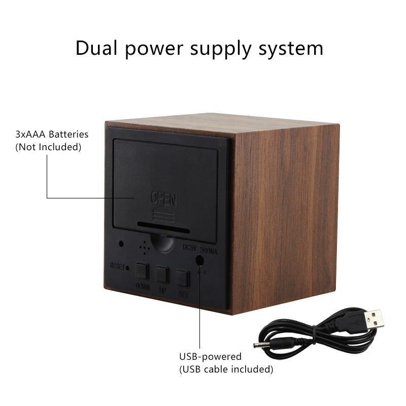 Frendorf | LED-Wecker in Holzwürfelform