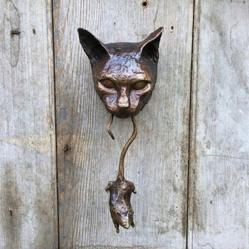 Kreativer Katze und Maus Metall Türklopfer