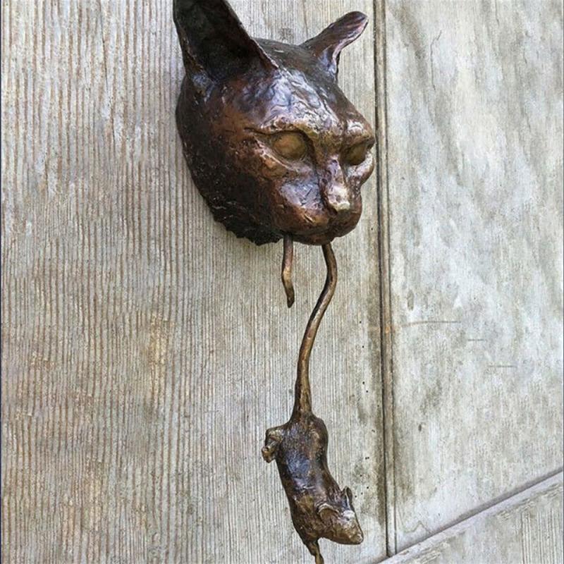 Kreativer Katze und Maus Metall Türklopfer