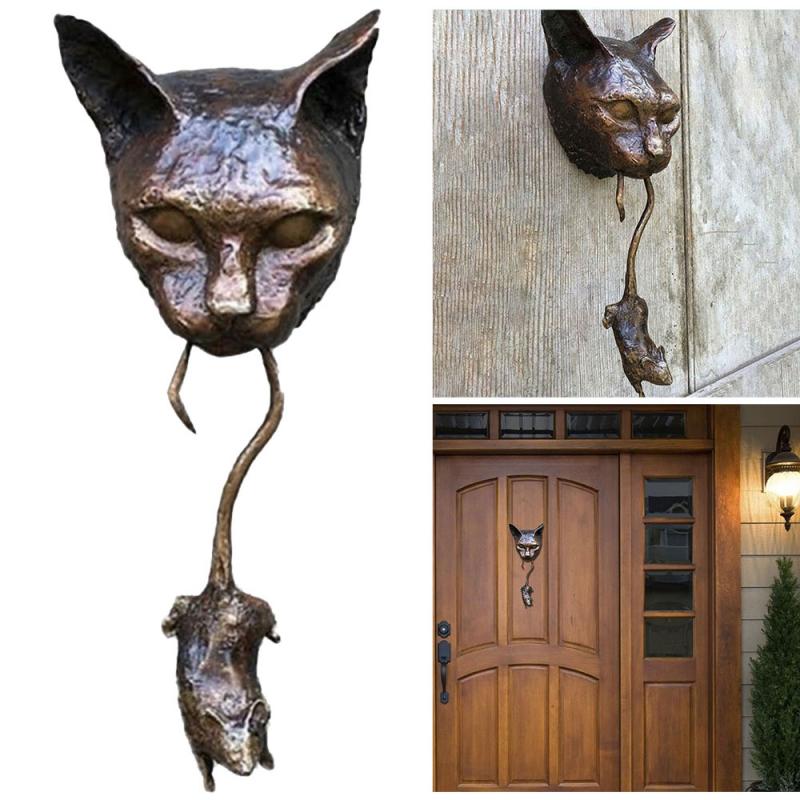 Kreativer Katze und Maus Metall Türklopfer