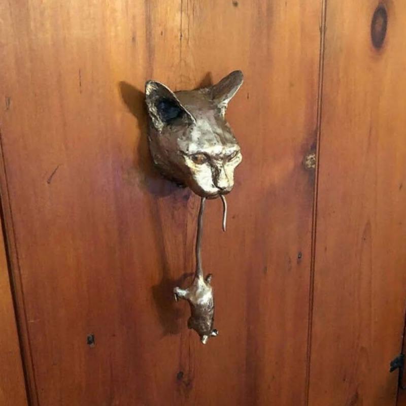 Kreativer Katze und Maus Metall Türklopfer