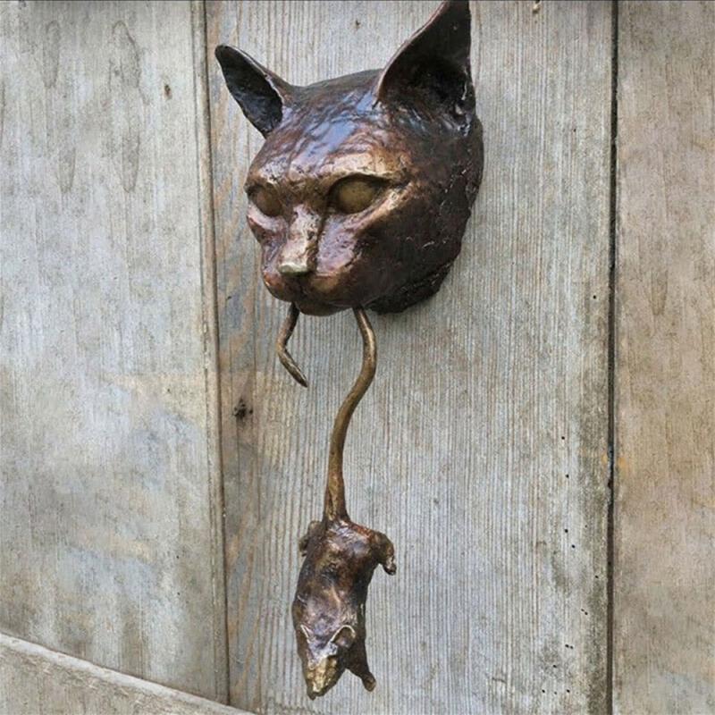 Kreativer Katze und Maus Metall Türklopfer