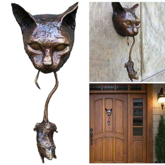 Kreativer Katze und Maus Metall Türklopfer