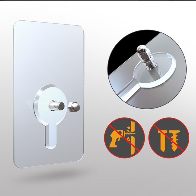 Frendorf | 10 Stück Schwerlast Punch-Free Transparente Klebehaken