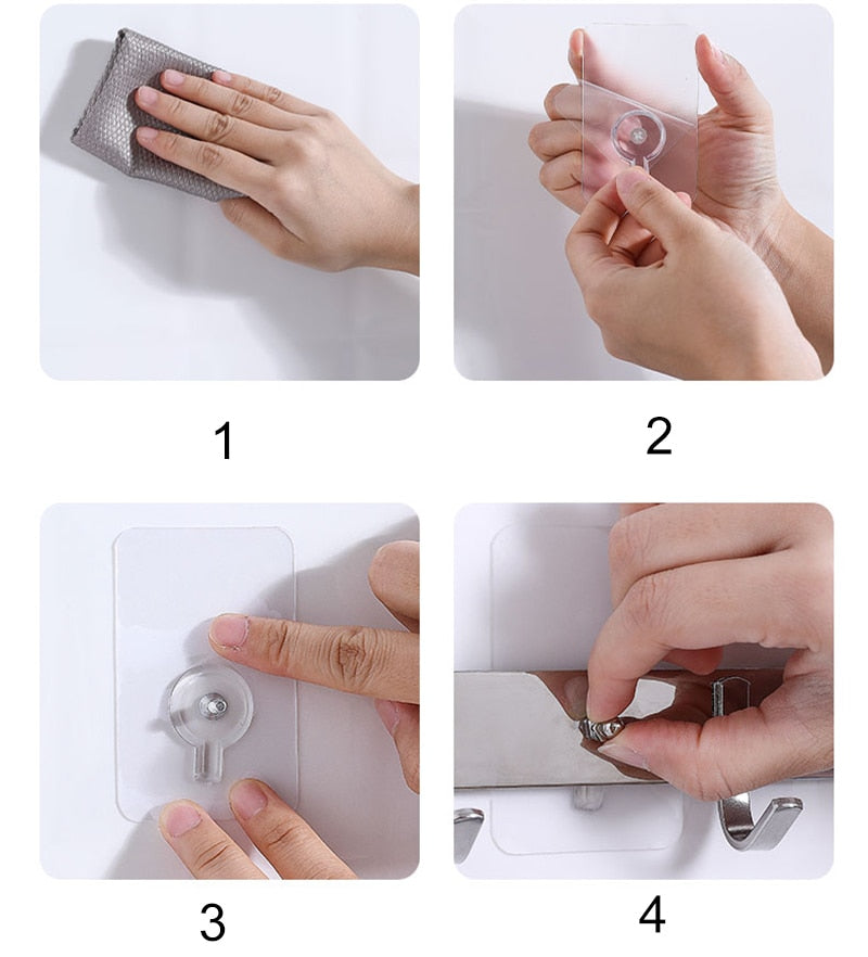 Frendorf | 10 Stück Schwerlast Punch-Free Transparente Klebehaken