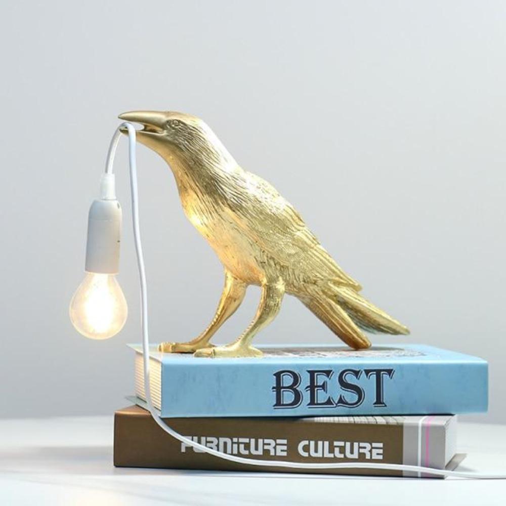 RoyaleGlow Nordic Crow Bird Lamp - Einzigartige Wandlampe