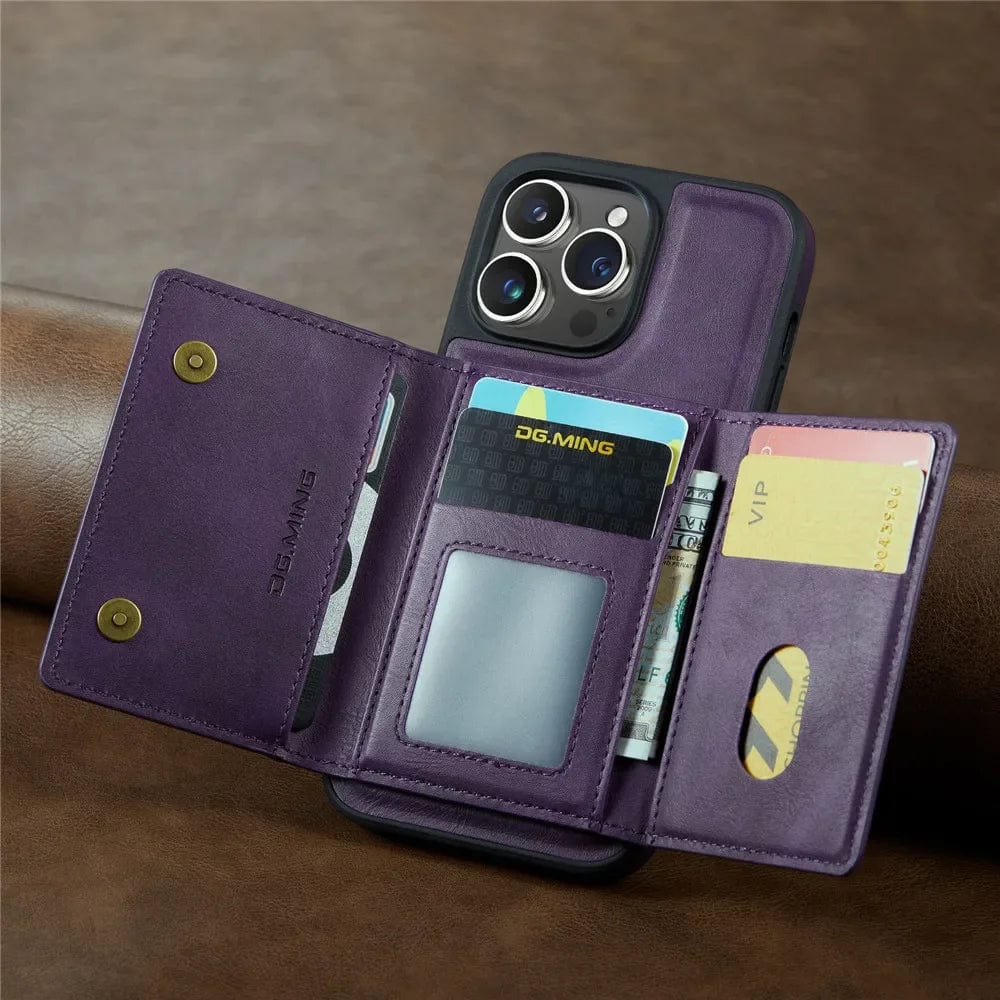 Frendorf | RFID iPhone Wallet Hülle | Abnehmbare magnetische Leder-Autohalterung Stoßfeste Hülle