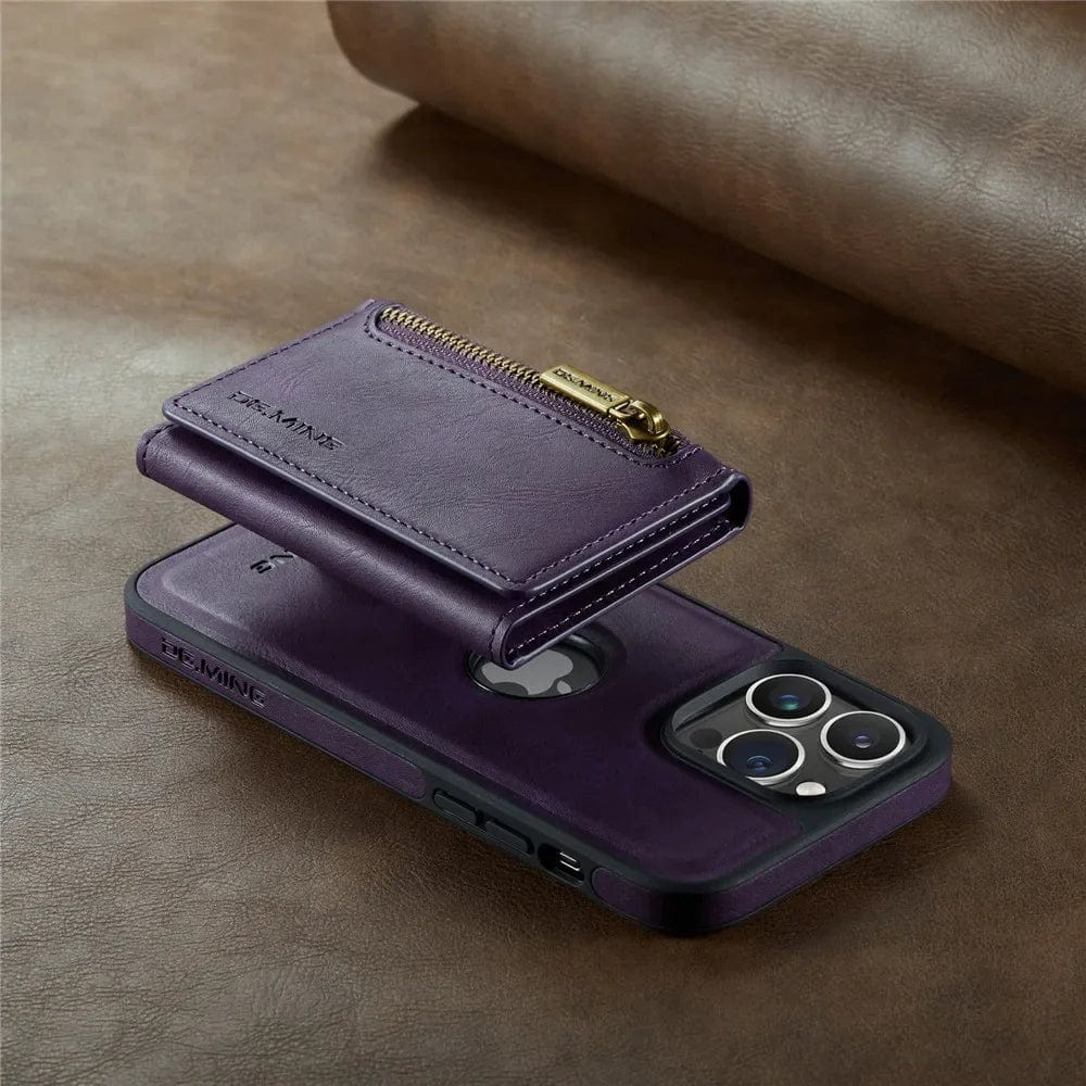 Frendorf | RFID iPhone Wallet Hülle | Abnehmbare magnetische Leder-Autohalterung Stoßfeste Hülle