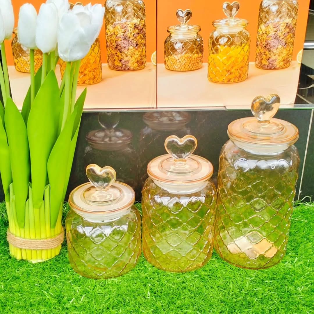 Frendorf | 3 Stück Gold Luftdichte Aufbewahrungsgläser