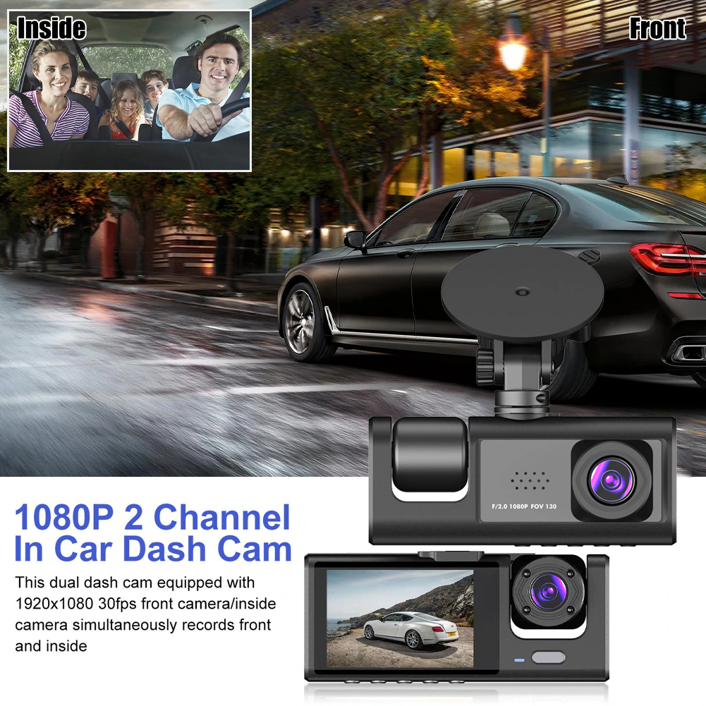 Frendorf | Auto Dual Lens Dash Cam HD 1080P Front/Rear/Innen Video Recorder Kamera G-Sensor