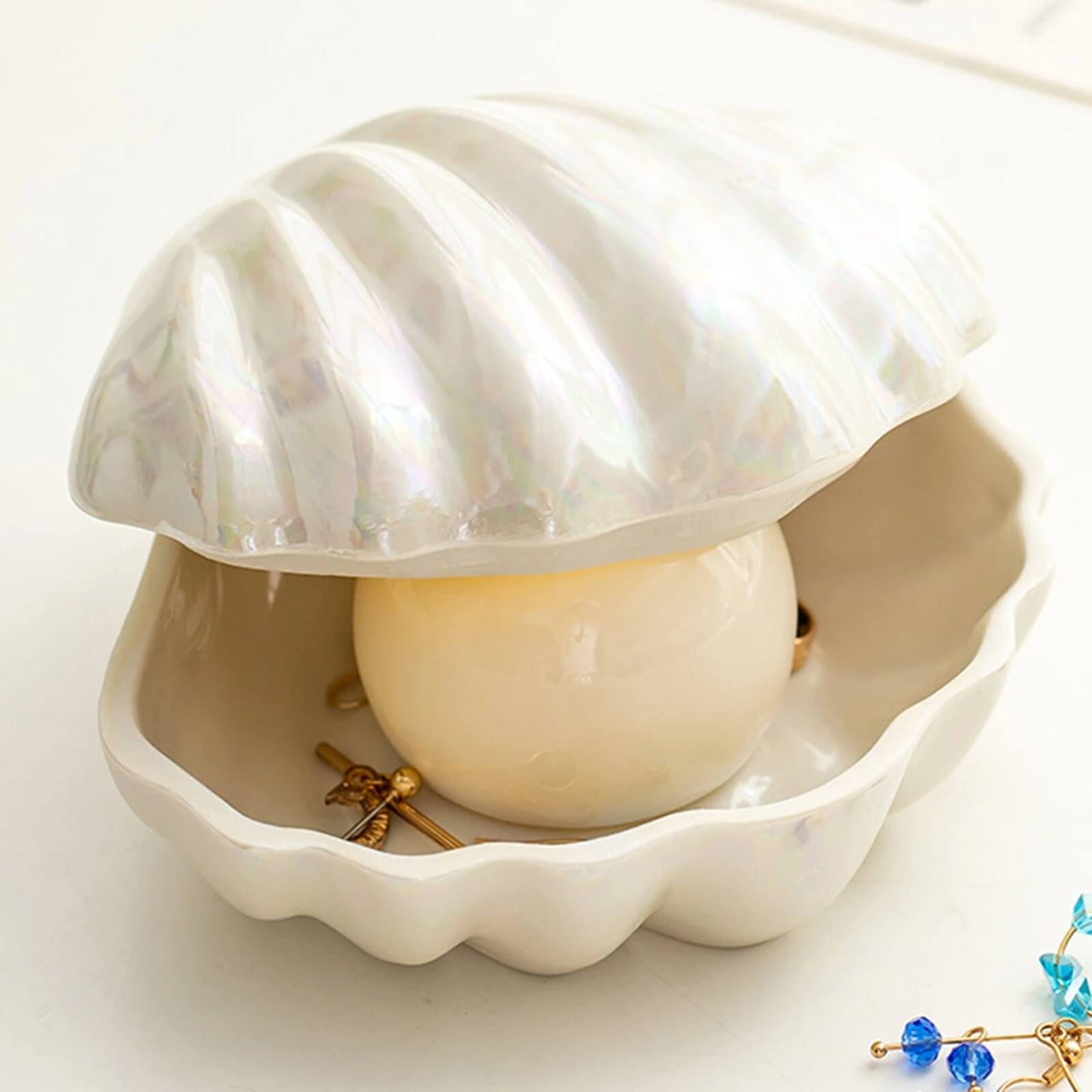 Clam Shell Keramik Schmuckaufbewahrung