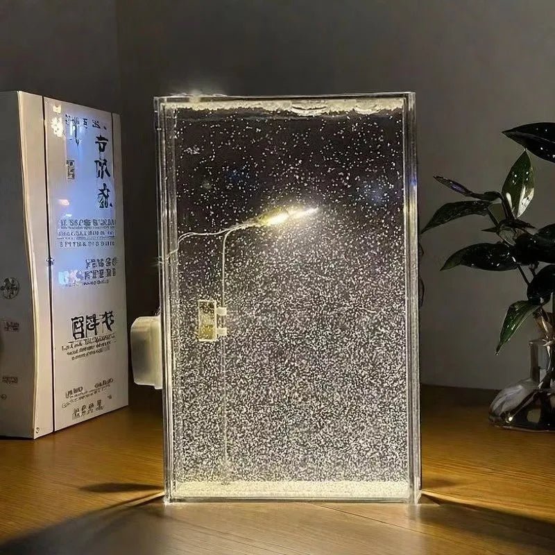 Frendorf DIY Schneelandschaft Nachtlicht | Elegante Röhrenlampe mit Fließendem Schnee-Effekt für den Schreibtisch