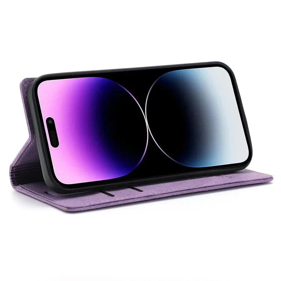 Frendorf | Wildleder iPhone Magnet Flip Cover Kartenhalter Geldbörse Hülle