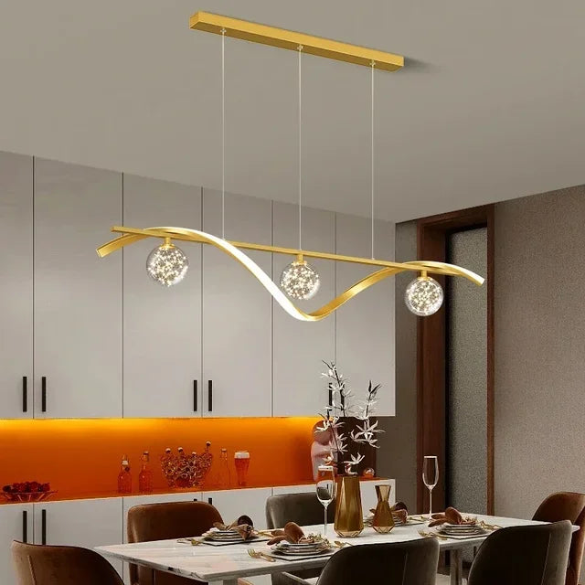 Moderne Schwarz Gold Glas Ball Led Beleuchtung Anhänger Kronleuchter Dekoration für Innen