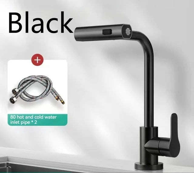 Frendorf | Wasserfall Küchenarmaturen Ausziehbarer Regenbrause Badezimmer Waschbecken Wasserhahn