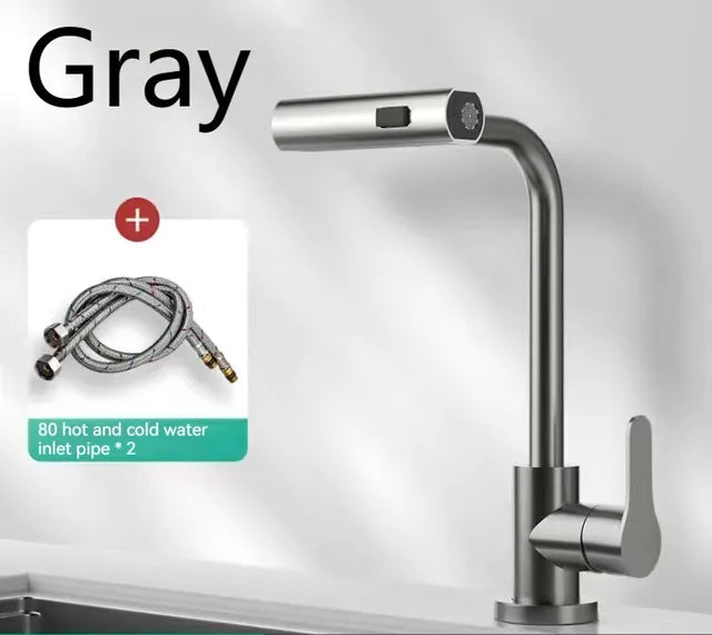 Frendorf | Wasserfall Küchenarmaturen Ausziehbarer Regenbrause Badezimmer Waschbecken Wasserhahn