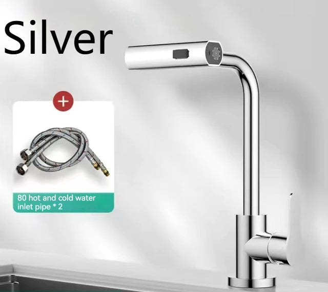 Frendorf | Wasserfall Küchenarmaturen Ausziehbarer Regenbrause Badezimmer Waschbecken Wasserhahn