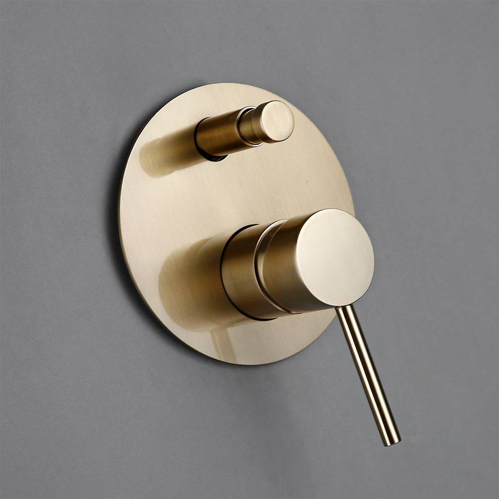 Wasser Gebürstetes Gold-Duschsystem mit Handbrause