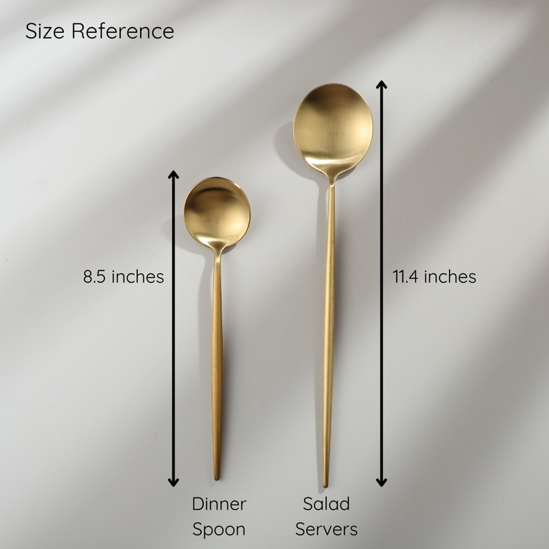 Set vergoldeter Salatbestecke