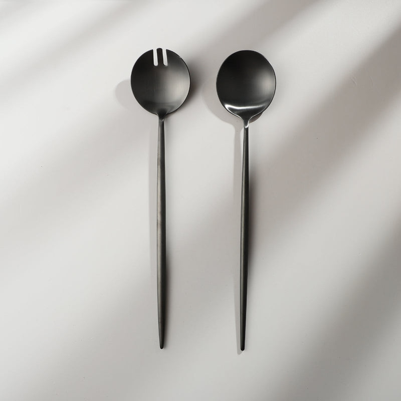 Set vergoldeter Salatbestecke