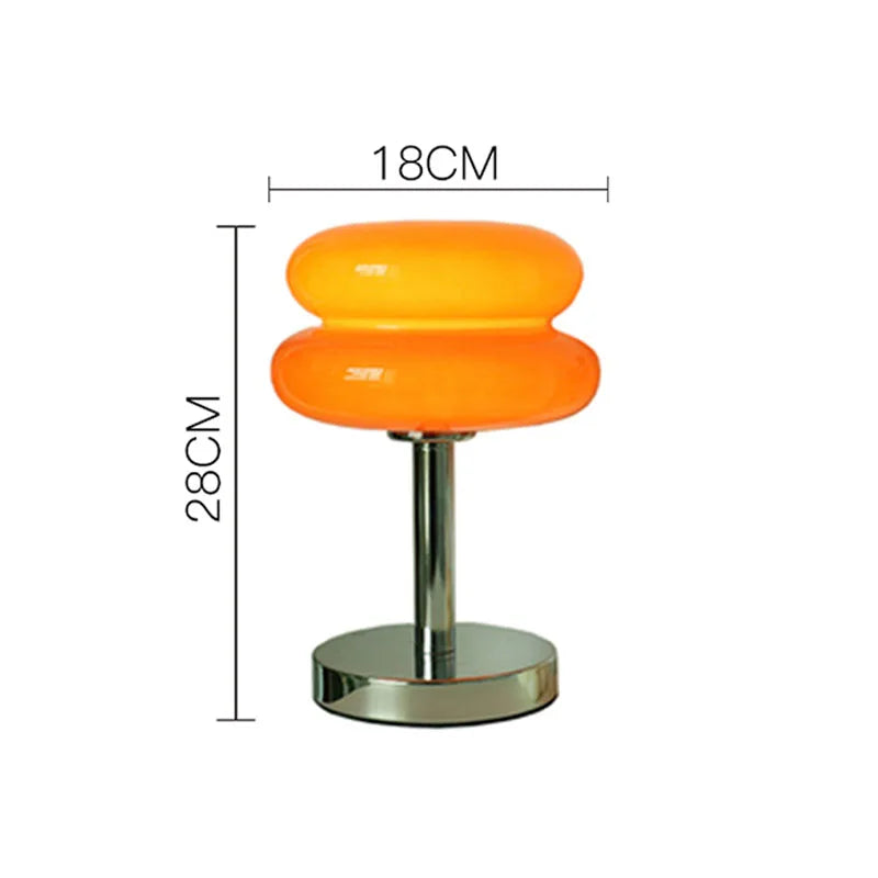 Tischlampe aus Glas mit buntem Muster für Schlafzimmer und Nachttisch - Kinderfreundliches Nachtlicht
