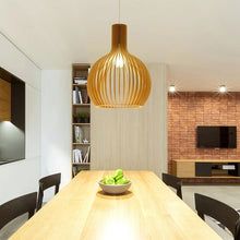 Handgefertigte Holz-Pendelleuchte