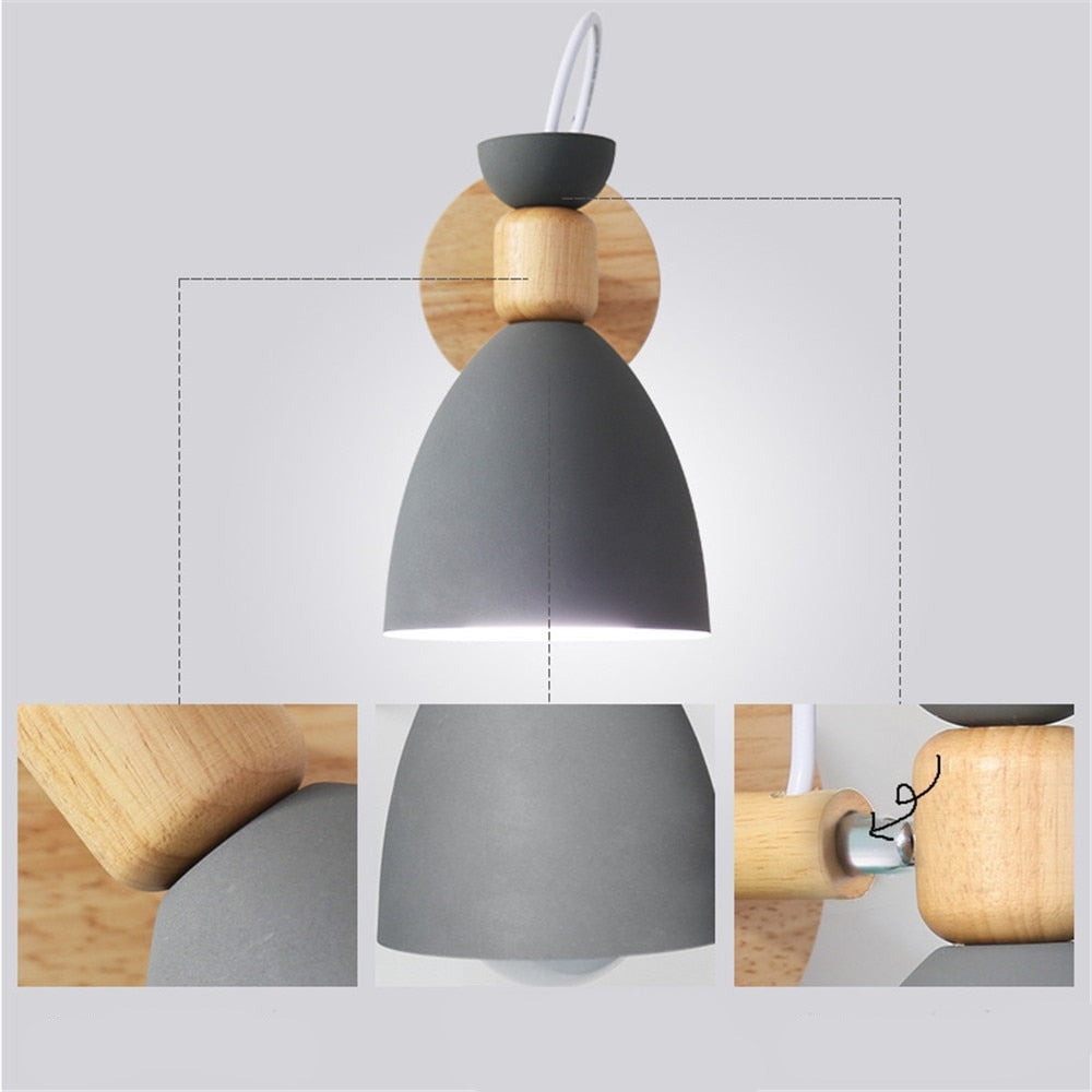 Moderne LED-Holz Schlafzimmer Wand Licht Lampe