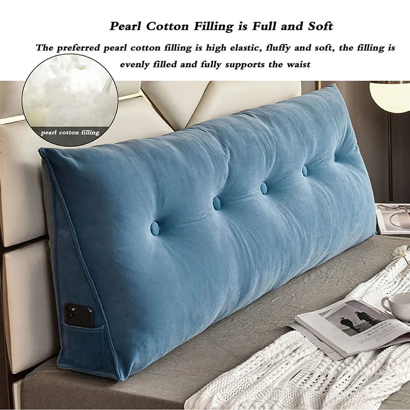 Großes Dreieckskissen für Kopfstützenkissen - Weiches Lesekissen - Schlafkissen für dekorative Kissen für Bett und Sofa