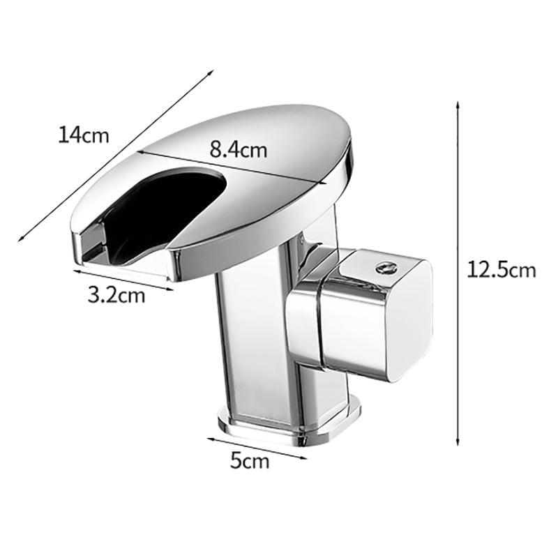 Messing Wasserfall LED Bad Waschbecken Wasserhahn Wasser Mischer Kran Waschbecken Wasserhahn