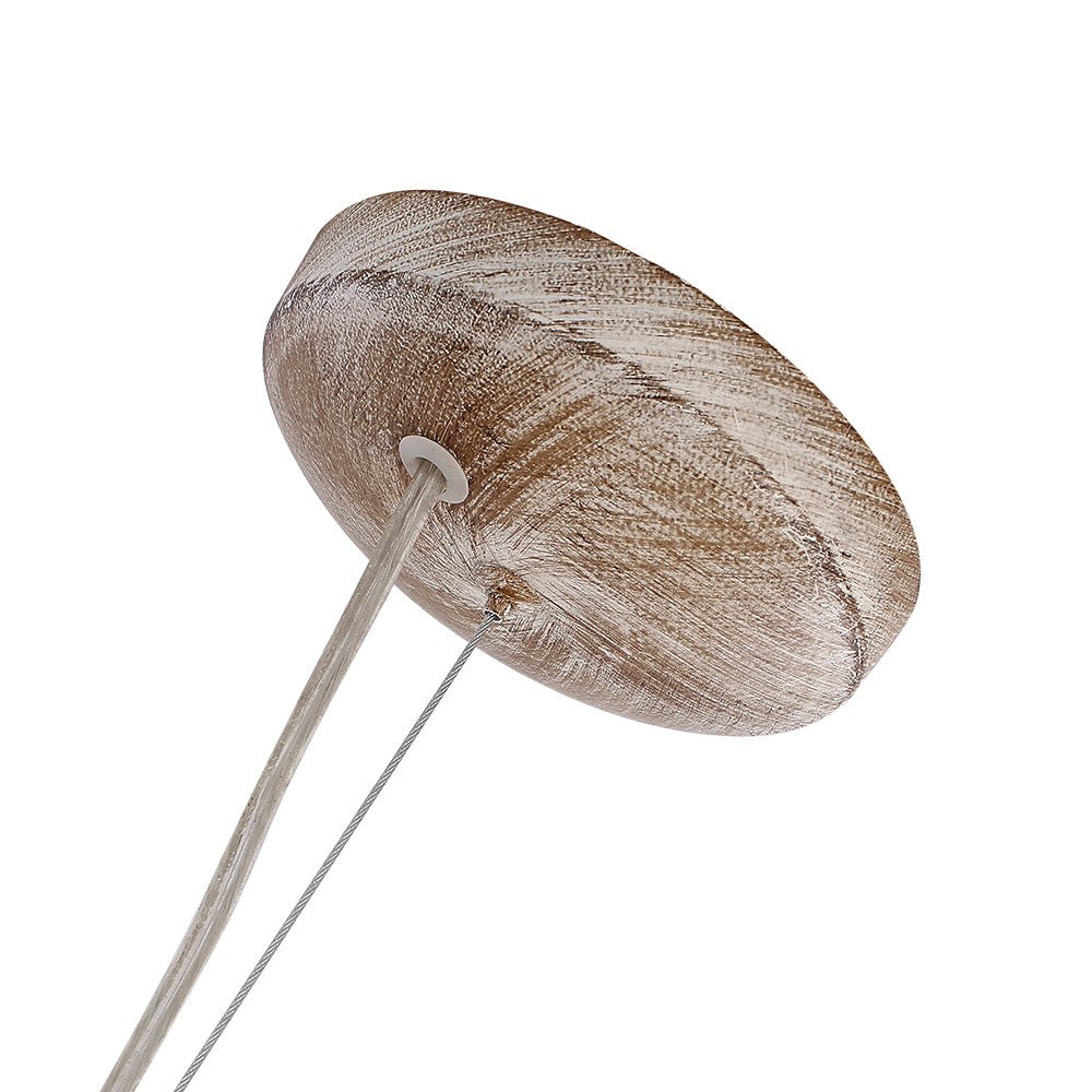 Holzperlen Pusteblume Pendelleuchte